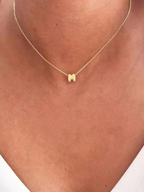 Bubble Letter Pendant Necklace for Women, New Fashion Stainless Steel Chain, Elegant All-Season Jewelry, Plated with Precious Metal, Bubble Pendant Necklaces