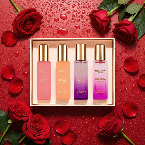 BellaVita Luxury's Her N'More | 2 Perfume Gift Sets for Women | 8 Amazing Micro Perfume | Long Lasting Fragrance | Eau De Parfum 8x20ml | Super Brand Day Exclusive